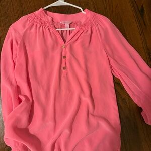 Pink Lilly Pulitzer Elsa Silk Top